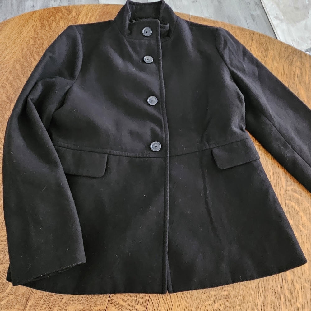 Old Navy Stylish Black Peacoat Large